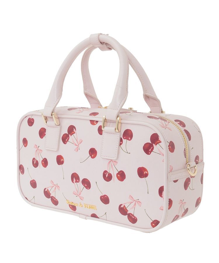 Maison de FLEUR「チェリー柄ボストンバッグ」|ハンドバッグ|