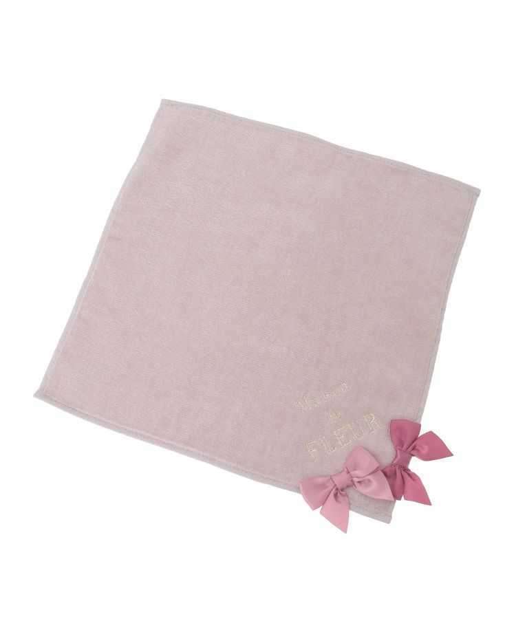 Maison de FLEUR「バイカラーリボンタオルハンカチ」|ハンカチ|