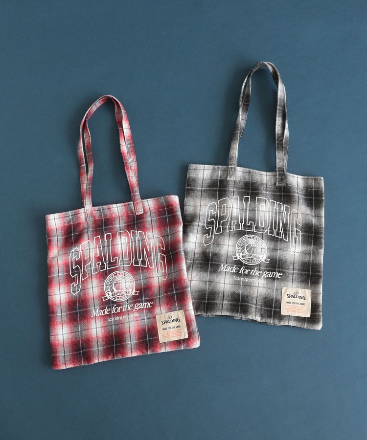 Green Parks「SPALDING別注 ネルチェックバッグ」|トートバッグ|