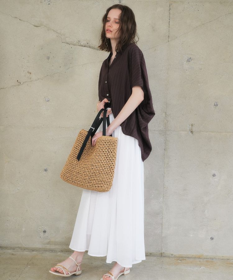 YECCA VECCA「【cache cache】ベルトハンドル地柄編みトート」|トートバッグ|