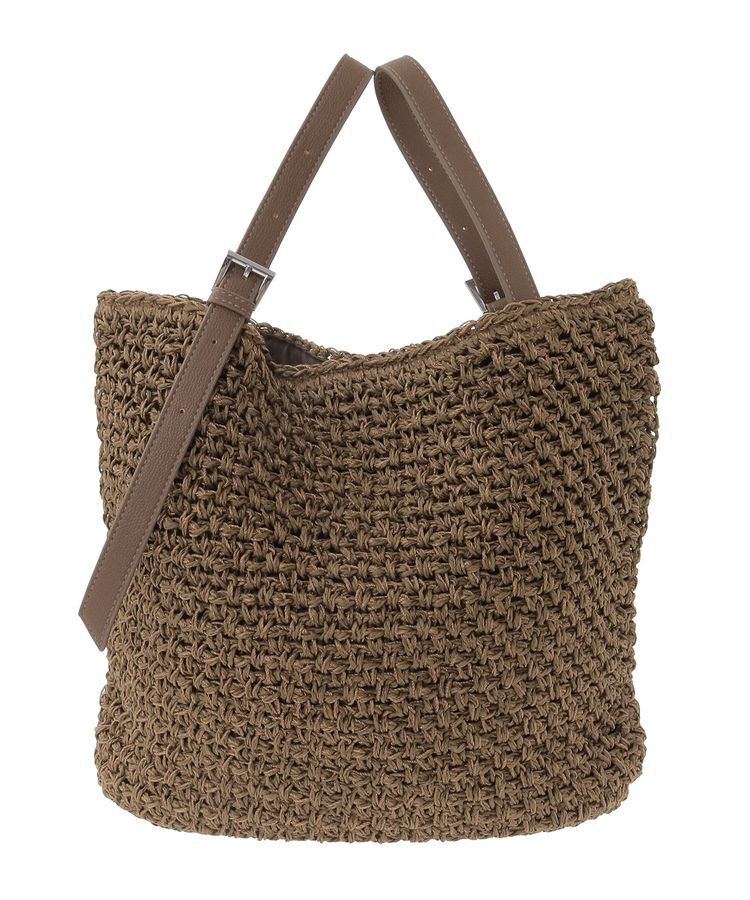 YECCA VECCA「【cache cache】ベルトハンドル地柄編みトート」|トートバッグ|