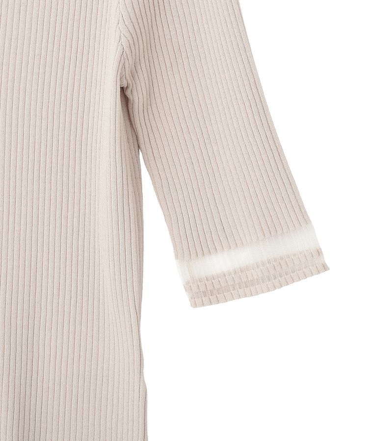 YECCA VECCA「シアーMIX5分袖ニット」|ニット・セーター|