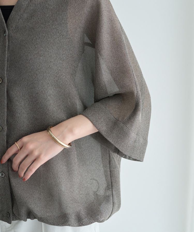 YECCA VECCA「裾ドロストメッシュシャツ」|シャツ・ブラウス|