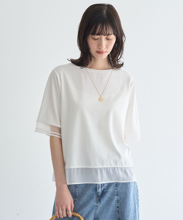 YECCA VECCA「シアーMIXプルオーバー」|Tシャツ・カットソー|