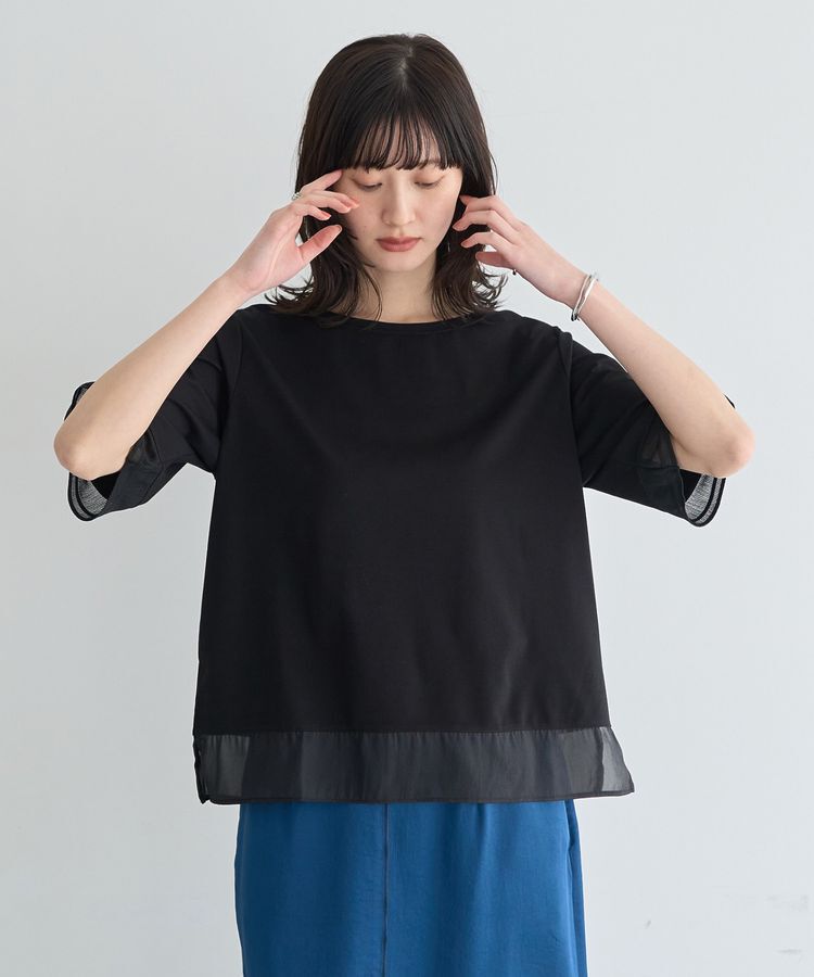 YECCA VECCA「シアーMIXプルオーバー」|Tシャツ・カットソー|