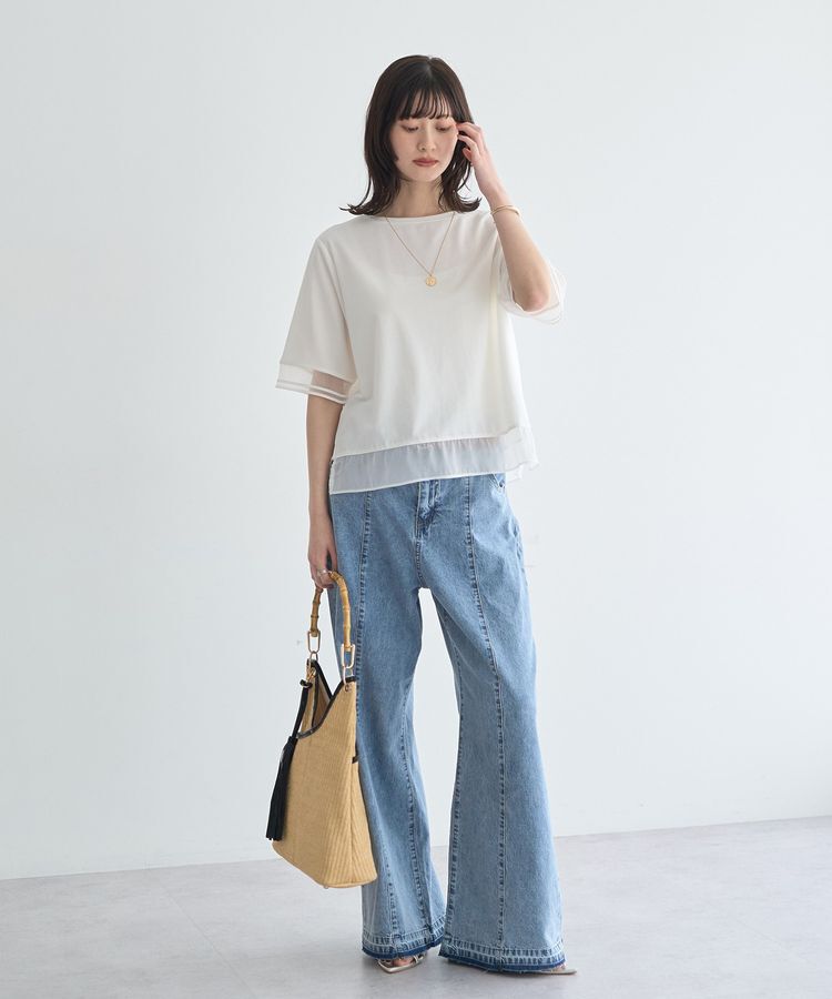 YECCA VECCA「シアーMIXプルオーバー」|Tシャツ・カットソー|