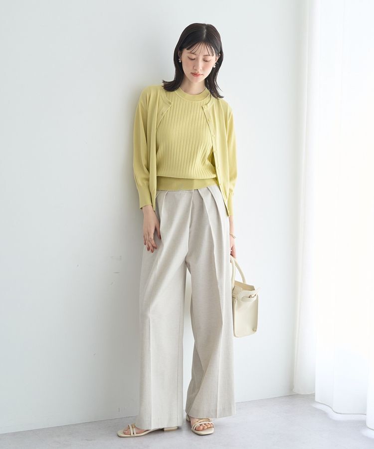 YECCA VECCA「【マシンウォッシャブル】ノースリーブリブニット」|カーディガン|