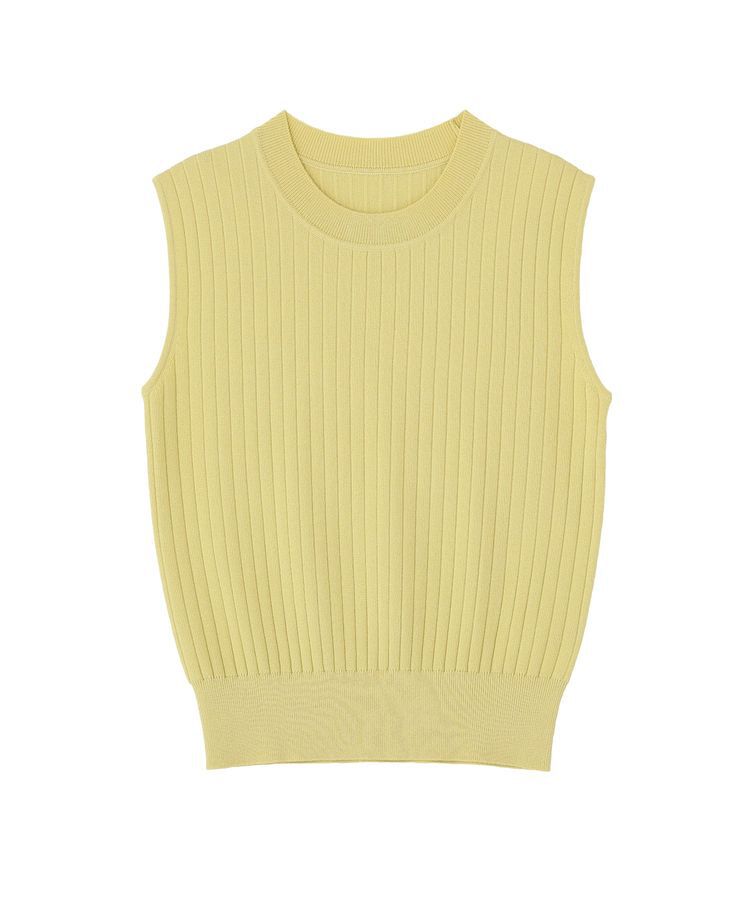 YECCA VECCA「【マシンウォッシャブル】ノースリーブリブニット」|カーディガン|