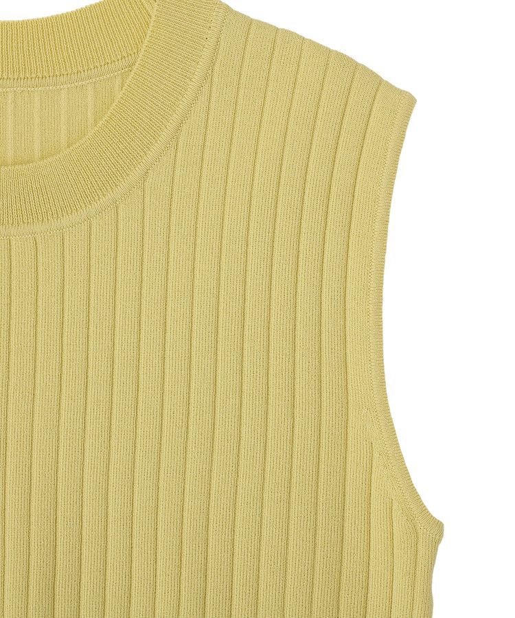 YECCA VECCA「【マシンウォッシャブル】ノースリーブリブニット」|カーディガン|