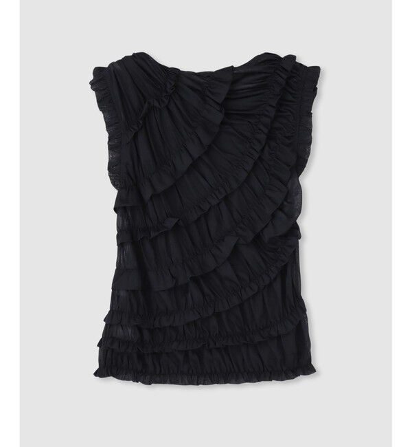 LOULOU WILLOUGHBY「【LOULOU WILLOUGHBY】オーガンジートリコットギャザープルオーバー」|Tシャツ・カットソー|