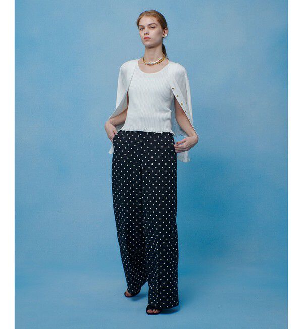 LOULOU WILLOUGHBY「【LOULOU WILLOUGHBY】ワイドリブヘムフリルカーディガン」|カーディガン|