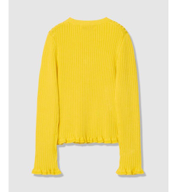 LOULOU WILLOUGHBY「【LOULOU WILLOUGHBY】ワイドリブヘムフリルカーディガン」|カーディガン|