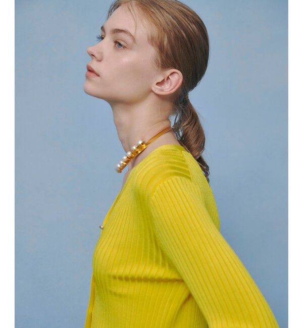 LOULOU WILLOUGHBY「【LOULOU WILLOUGHBY】ワイドリブヘムフリルカーディガン」|カーディガン|