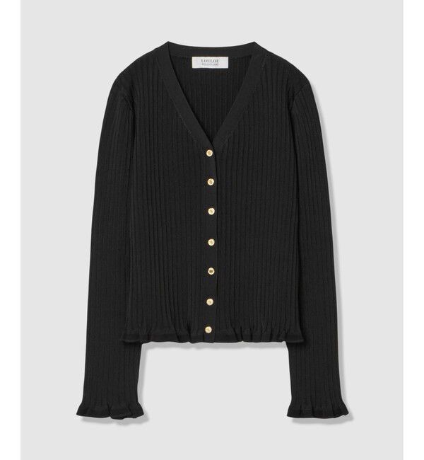 LOULOU WILLOUGHBY「【LOULOU WILLOUGHBY】ワイドリブヘムフリルカーディガン」|カーディガン|
