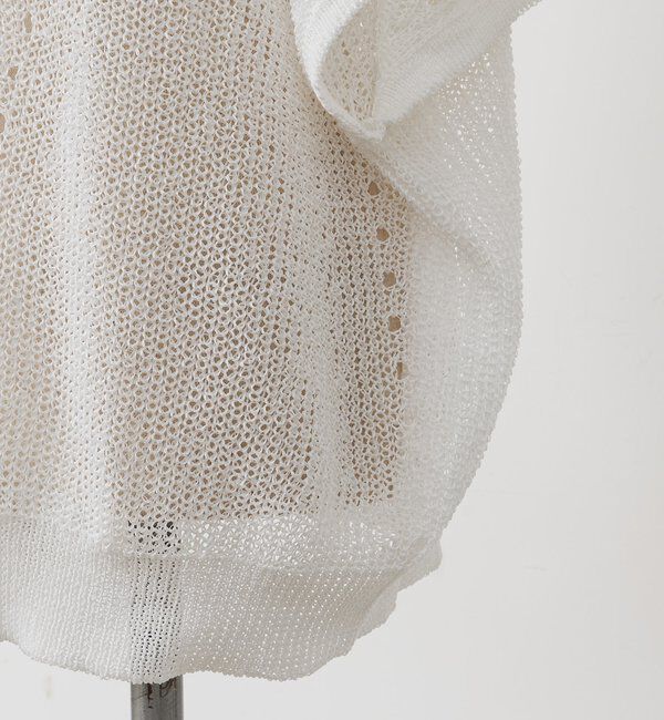  「アイレットデザインテープヤーンハーフスリーブニット」|ニット・セーター|