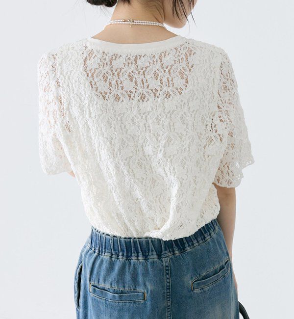  「ストレッチレースTシャツ」|Tシャツ・カットソー|