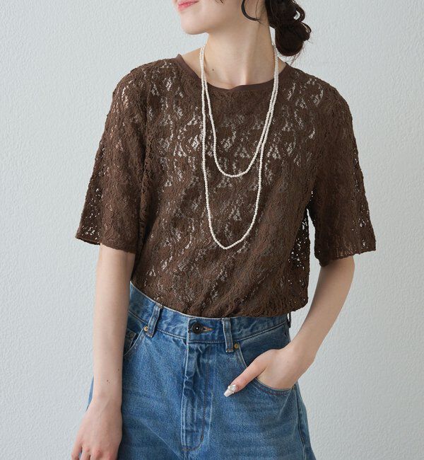  「ストレッチレースTシャツ」|Tシャツ・カットソー|