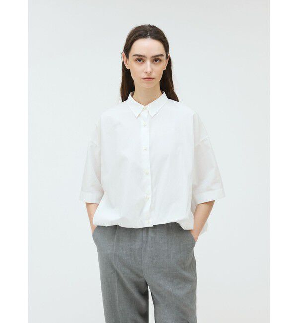 mizuiro ind「mizuiro ind ハーフスリーブバルーンシャツ」|シャツ・ブラウス|