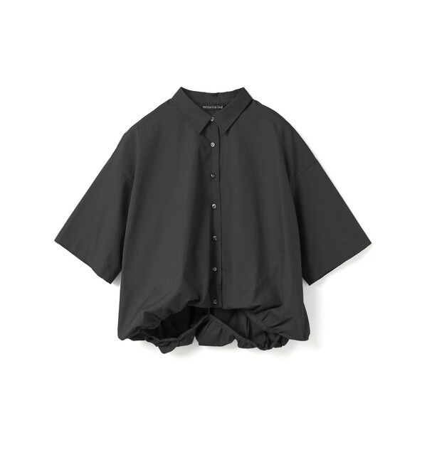 mizuiro ind「mizuiro ind ハーフスリーブバルーンシャツ」|シャツ・ブラウス|ブラック