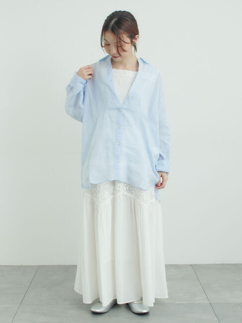 Samansa Mos2「シアーリネンシャツ」|シャツ・ブラウス|