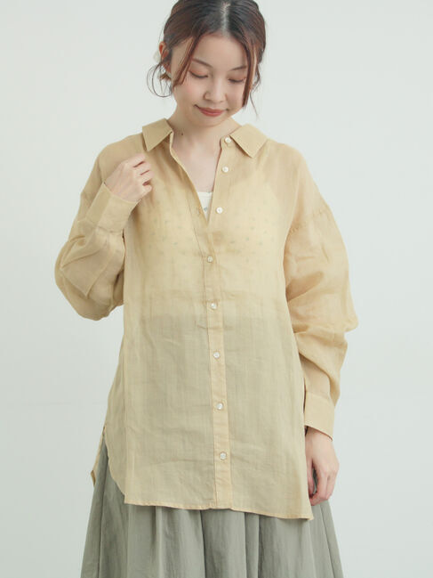 Samansa Mos2「シアーリネンシャツ」|シャツ・ブラウス|