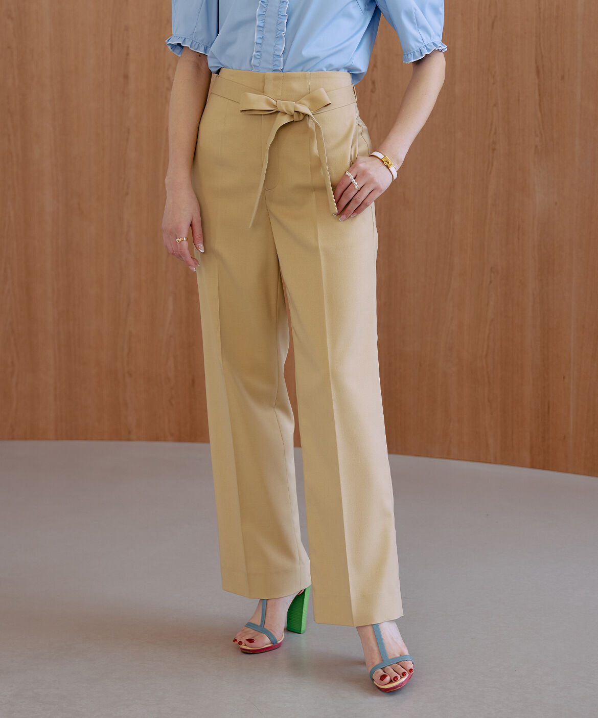 Maglie le cassetto「《M Maglie le cassetto&times;冨張愛》フラワーレース美シルエットストレートパンツ」|その他|