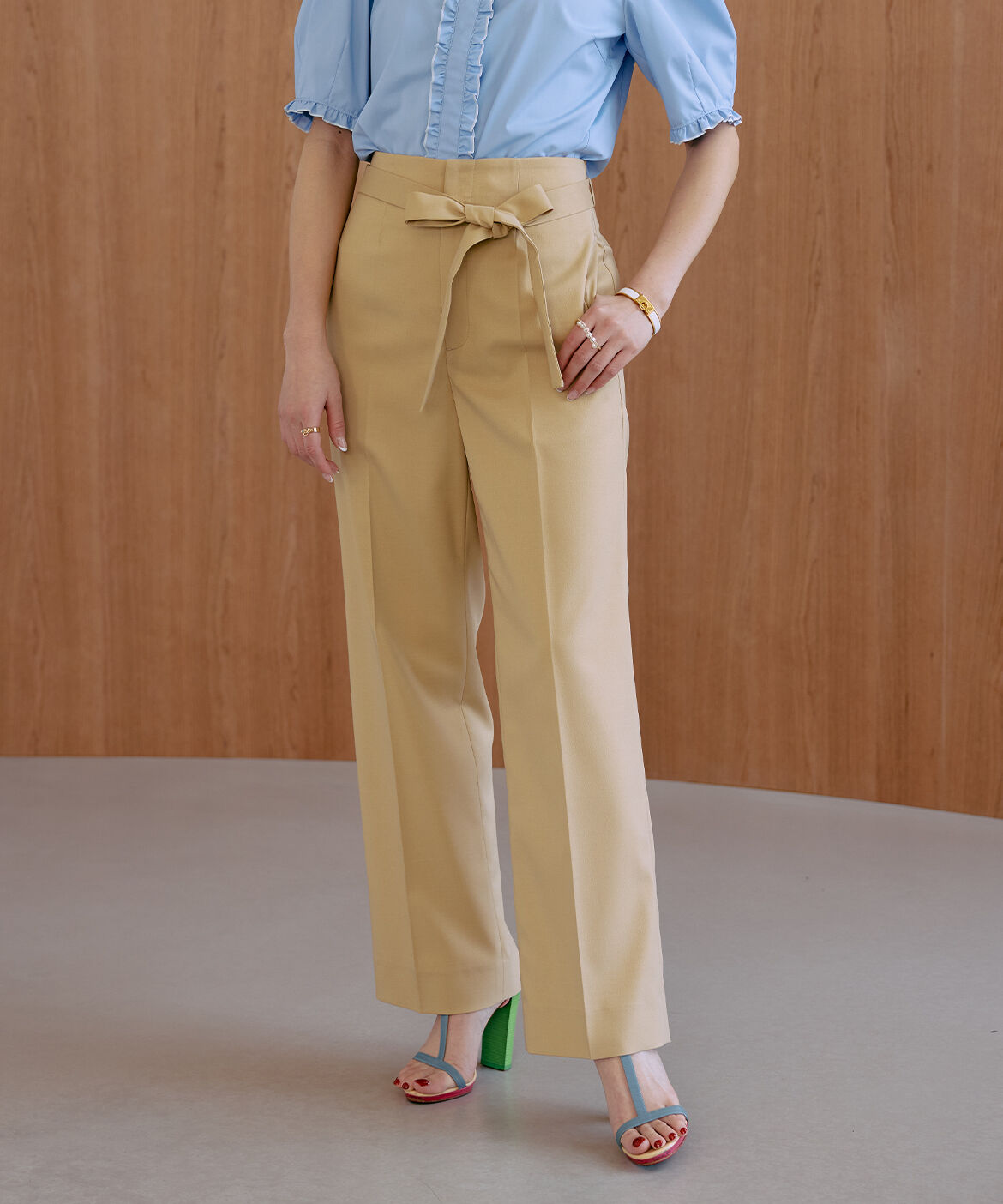 Maglie le cassetto「《M Maglie le cassetto&times;冨張愛》フラワーレース美シルエットストレートパンツ」|その他|