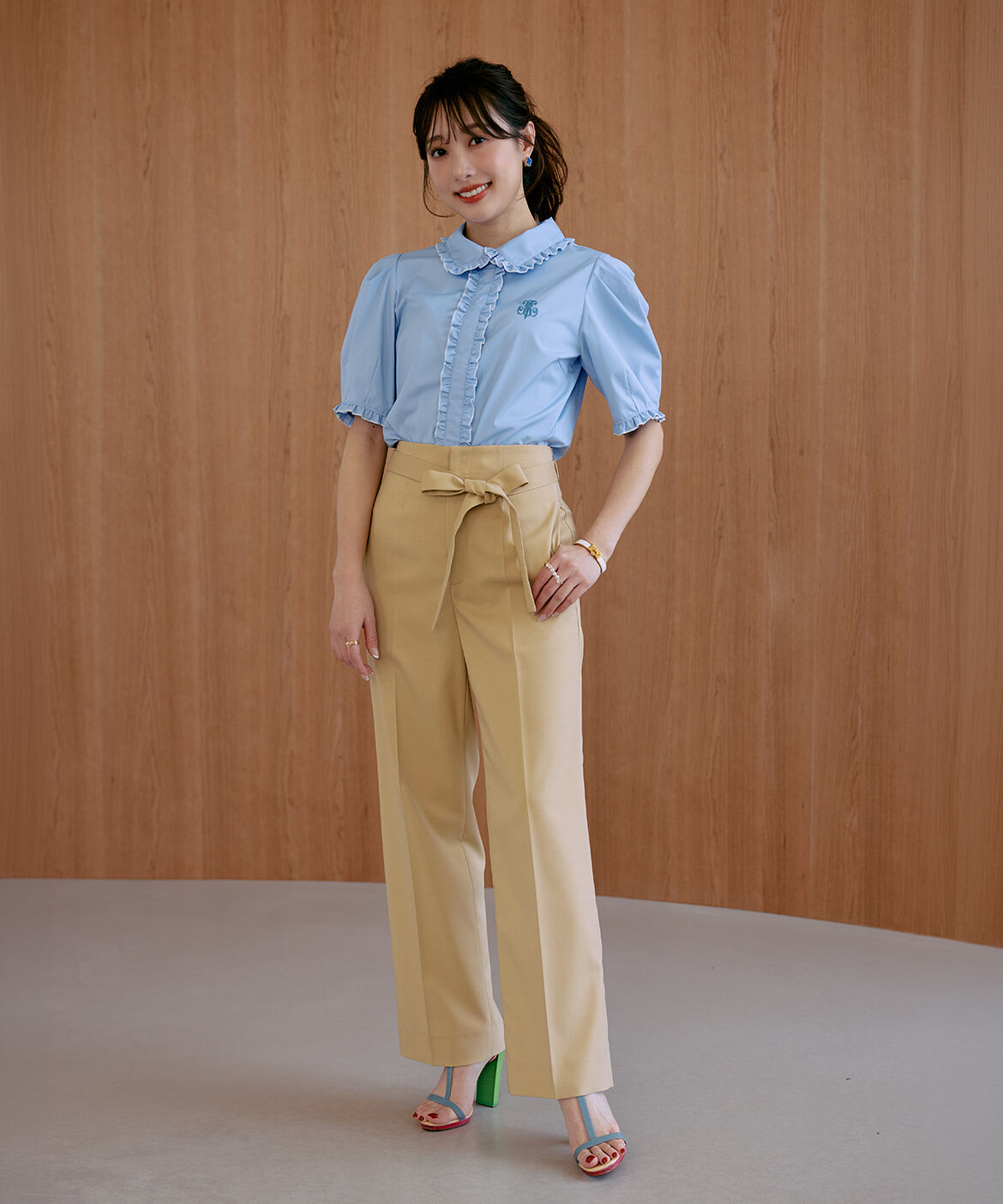 Maglie le cassetto「《M Maglie le cassetto&times;冨張愛》フラワーレース美シルエットストレートパンツ」|その他|