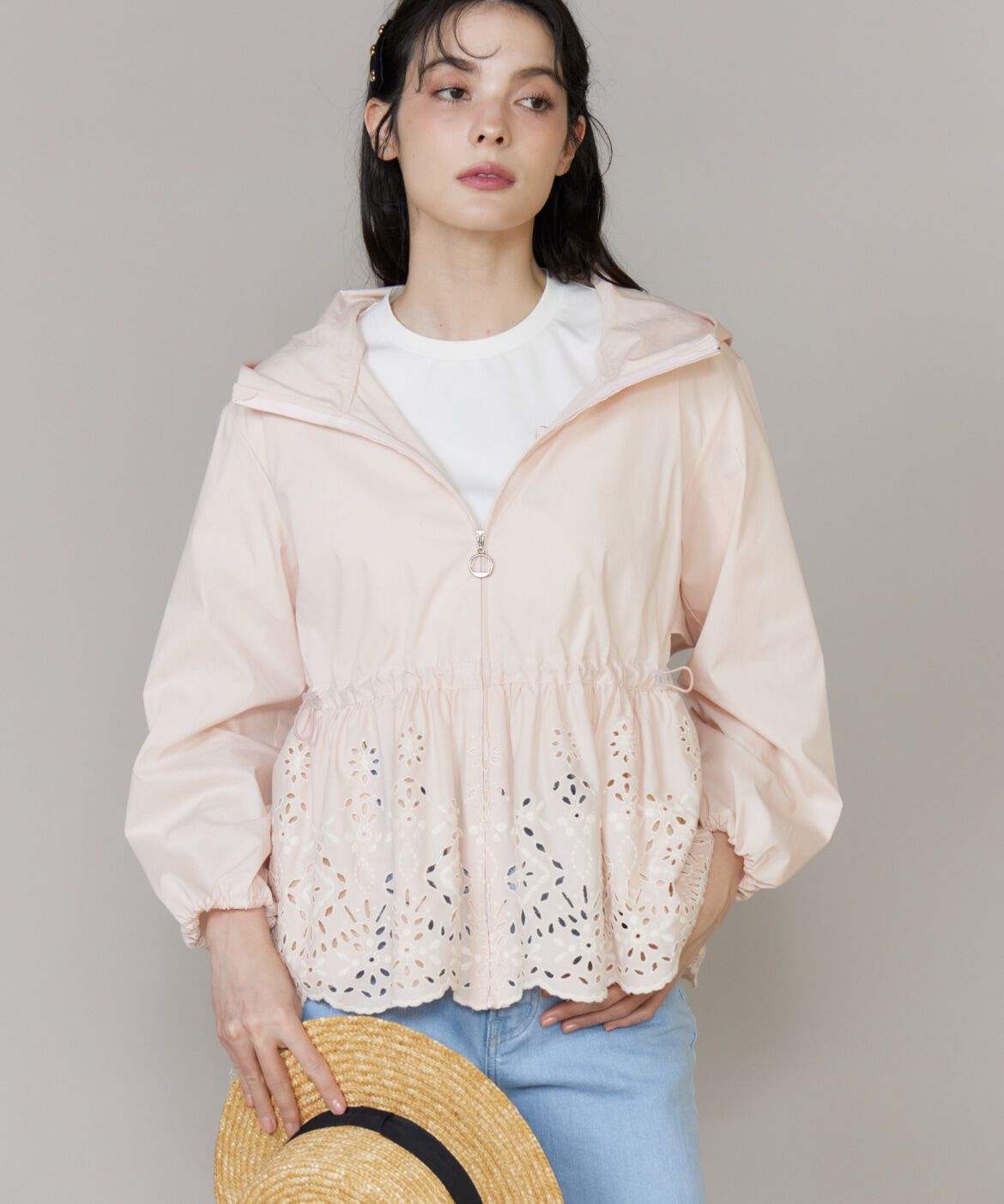 Maglie le cassetto「《M Maglie le cassetto》ラッシュガードレースブルゾン」|その他|ピンク1