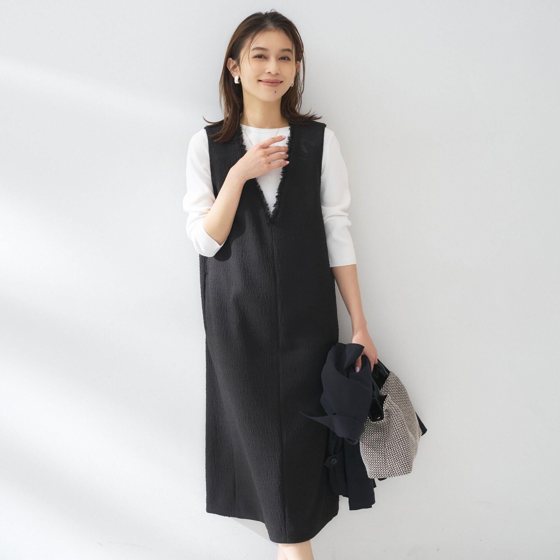 UNTITLED「【洗えるワンピース/カジュアル/ドレッシー】ツイード ジャンパースカート」|ワンピース|