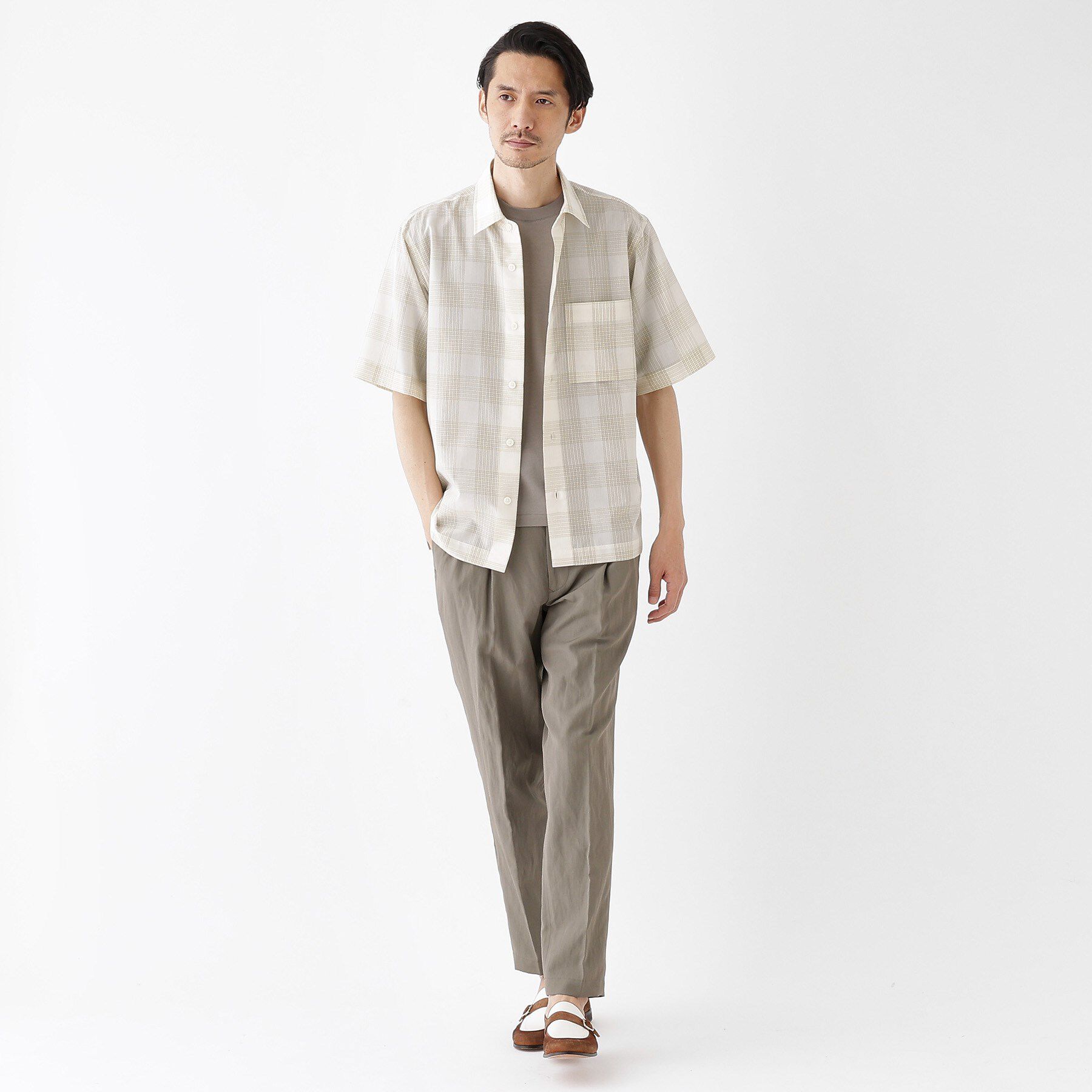 TAKEO KIKUCHI「【THE FLAGSHIP】シアーチェック シャツ」|シャツ・ブラウス|