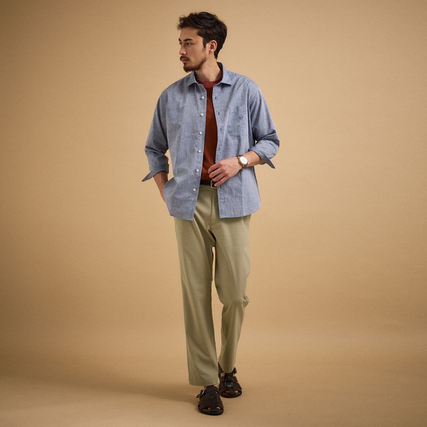 TAKEO KIKUCHI「【接触冷感/吸汗速乾】サイドゴアウエスト ストレートパンツ」|その他|