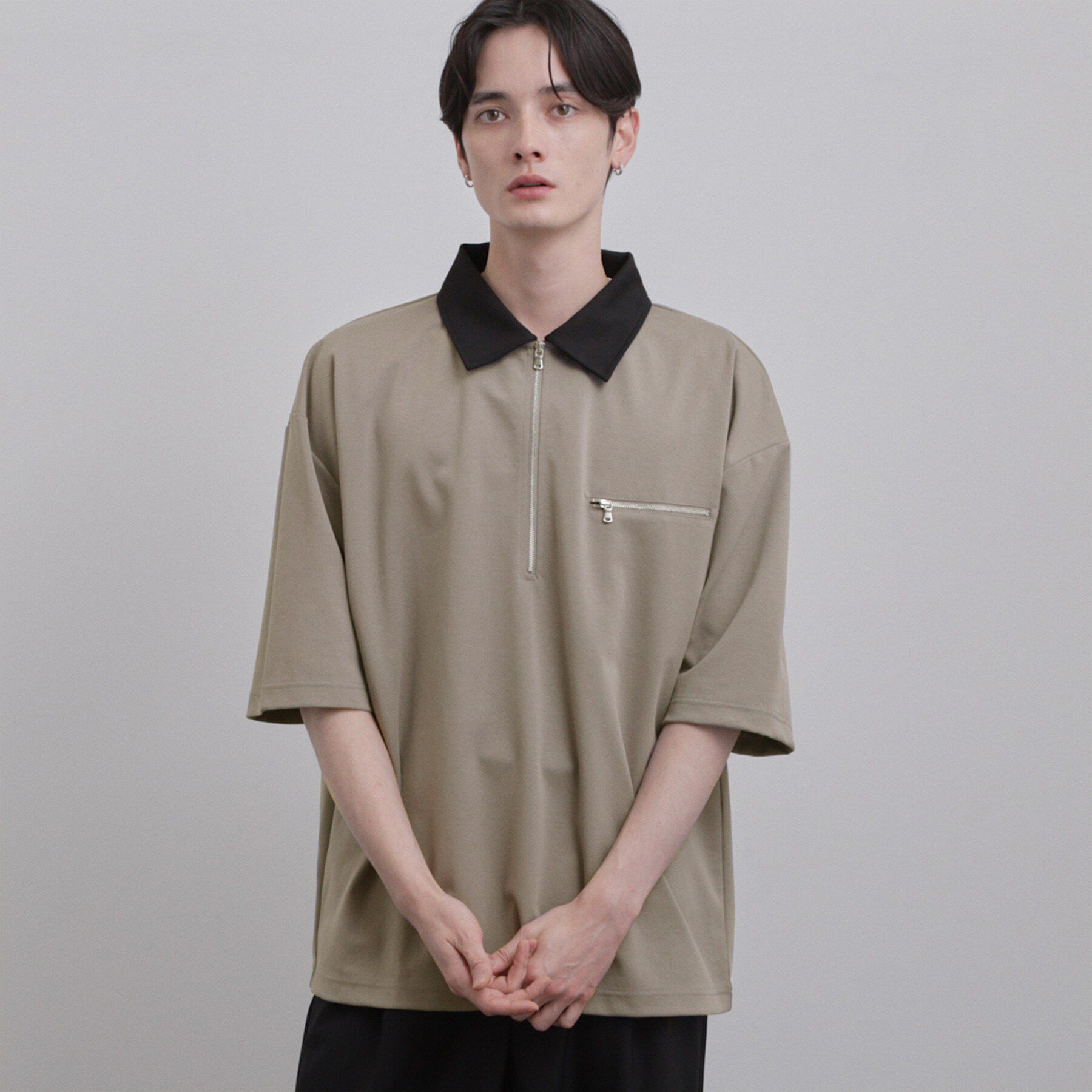 tk.TAKEO KIKUCHI「配色ハーフジップカットソー」|Tシャツ・カットソー|