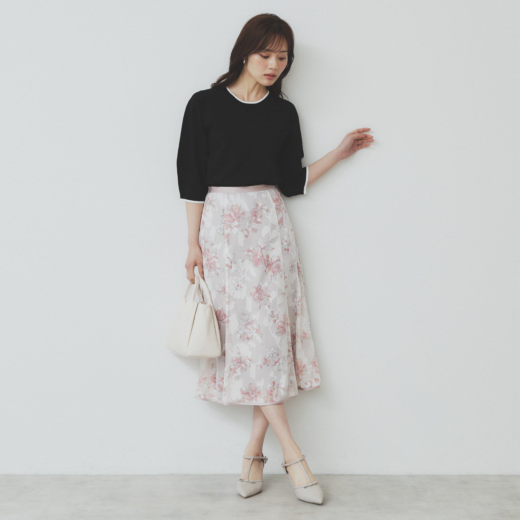 index「《7色展開/XS-LLサイズ》クルーネックデザインスリーブニット【洗濯機洗い可】」|ニット・セーター|