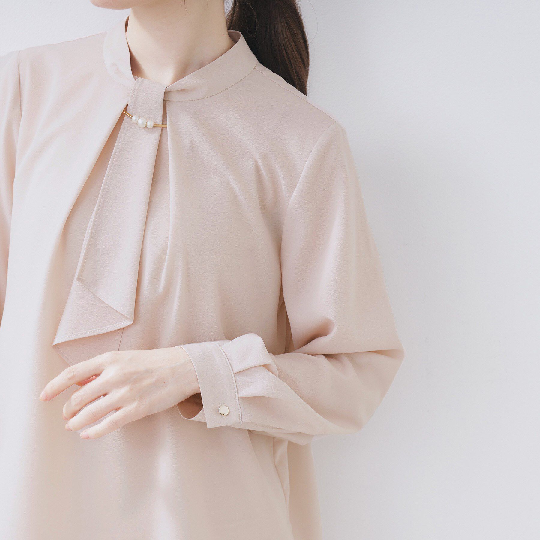 index「ボウタイタックブラウス【洗濯機OK/防シワ】《XS～3L》」|シャツ・ブラウス|