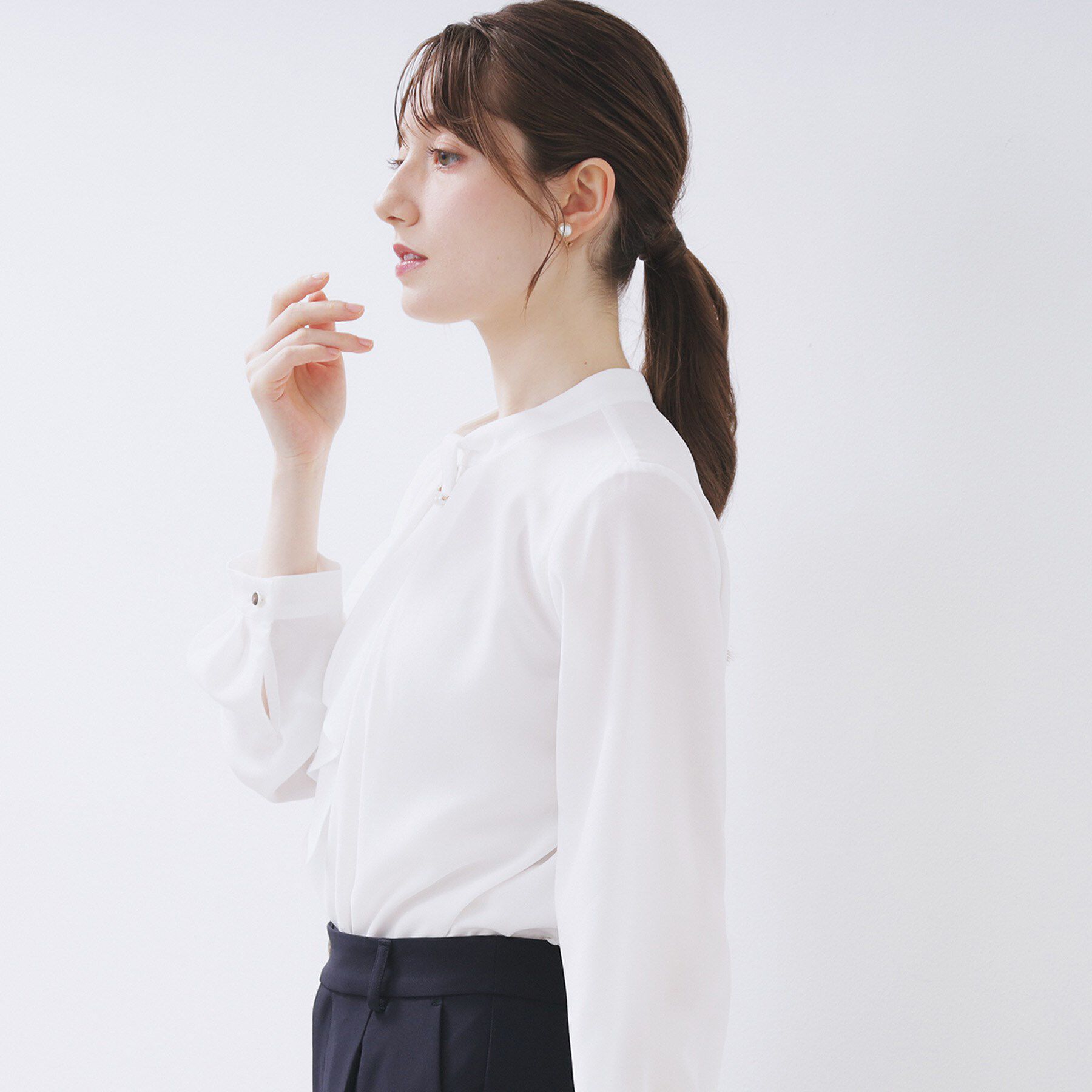 index「ボウタイタックブラウス【洗濯機OK/防シワ】《XS～3L》」|シャツ・ブラウス|