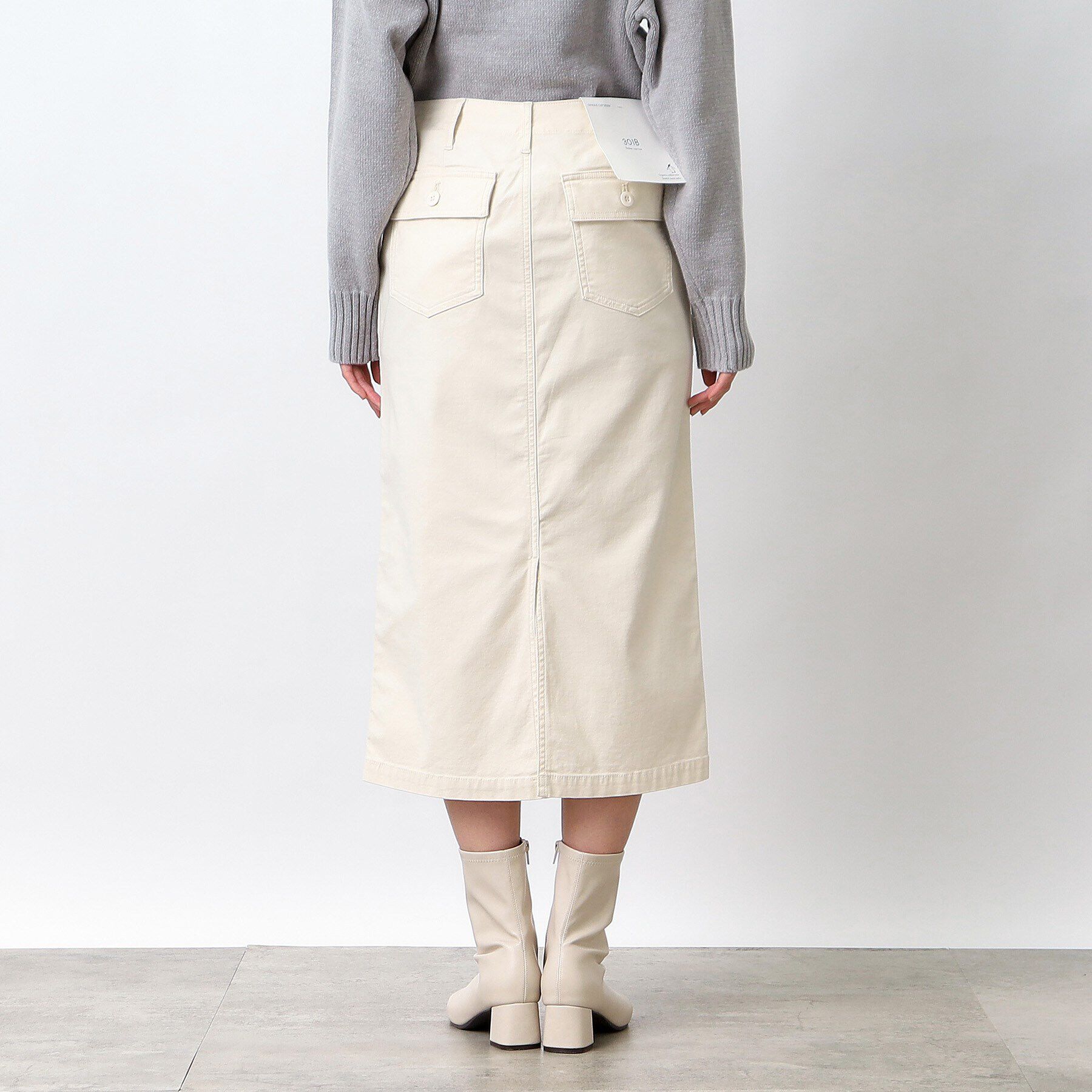 OPAQUE.CLIP「ストレッチベイカースカート/オーガニックコットン混【洗濯機洗い可／ストレッチ】」|スカート|