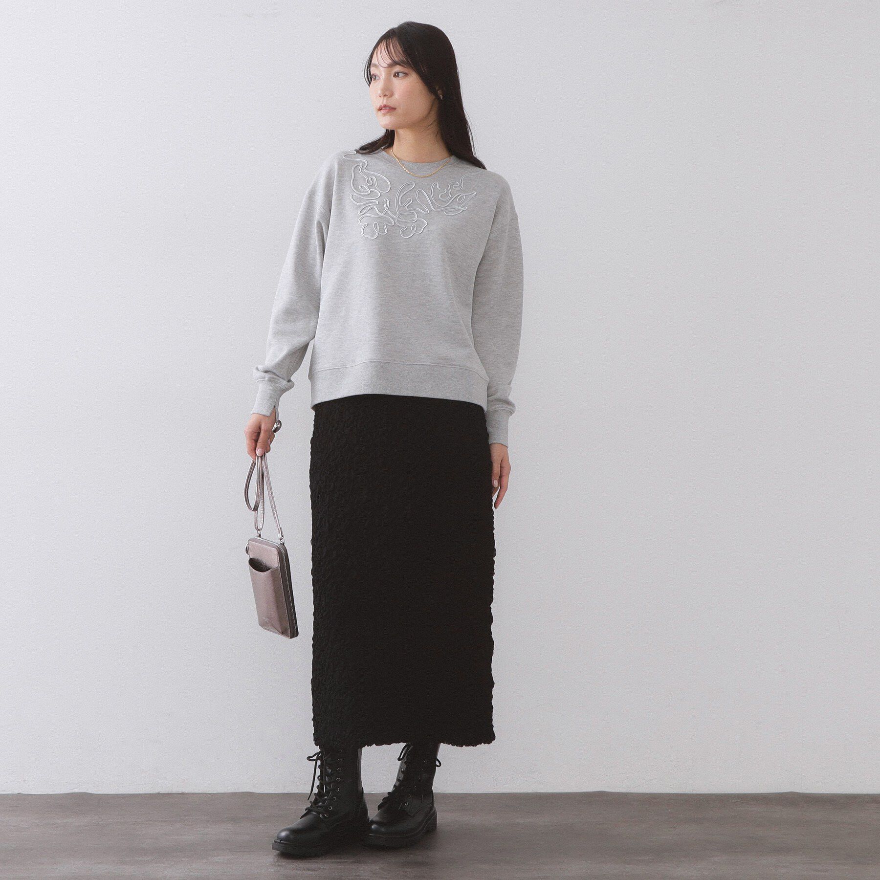 OPAQUE.CLIP「ジャカード編みニットナロースカート【洗える】」|スカート|