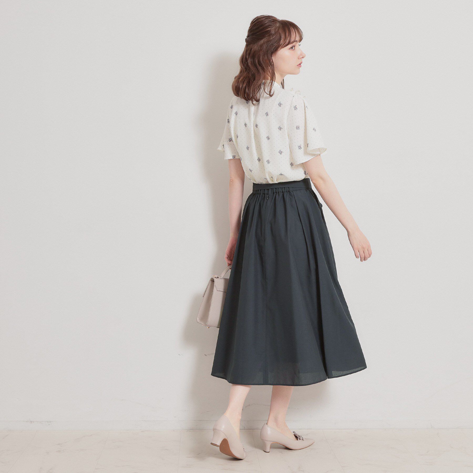 Couture broach「【洗える】パレットボイル 細リボン付きスカート」|スカート|