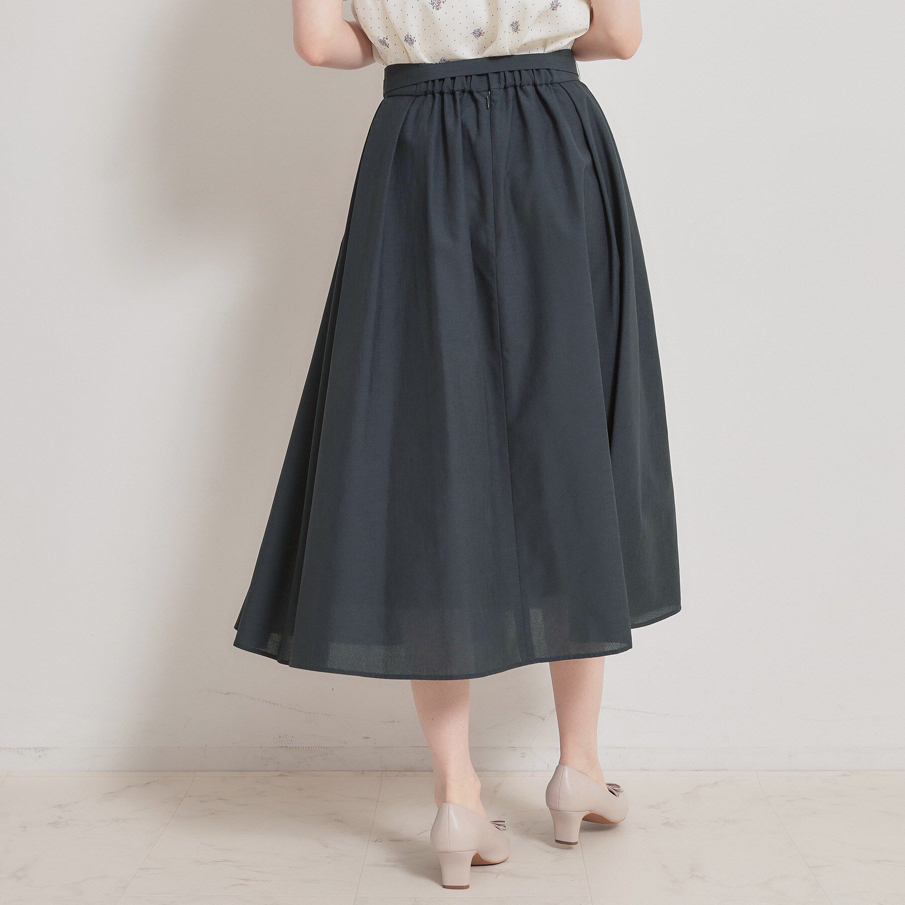 Couture broach「【洗える】パレットボイル 細リボン付きスカート」|スカート|