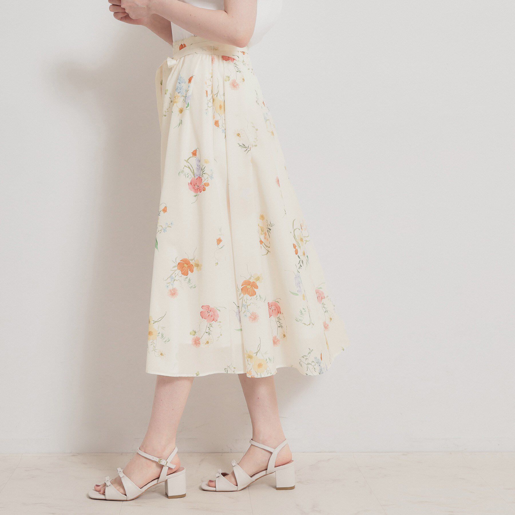 Couture broach「【洗える】パレットボイル 細リボン付きスカート」|スカート|