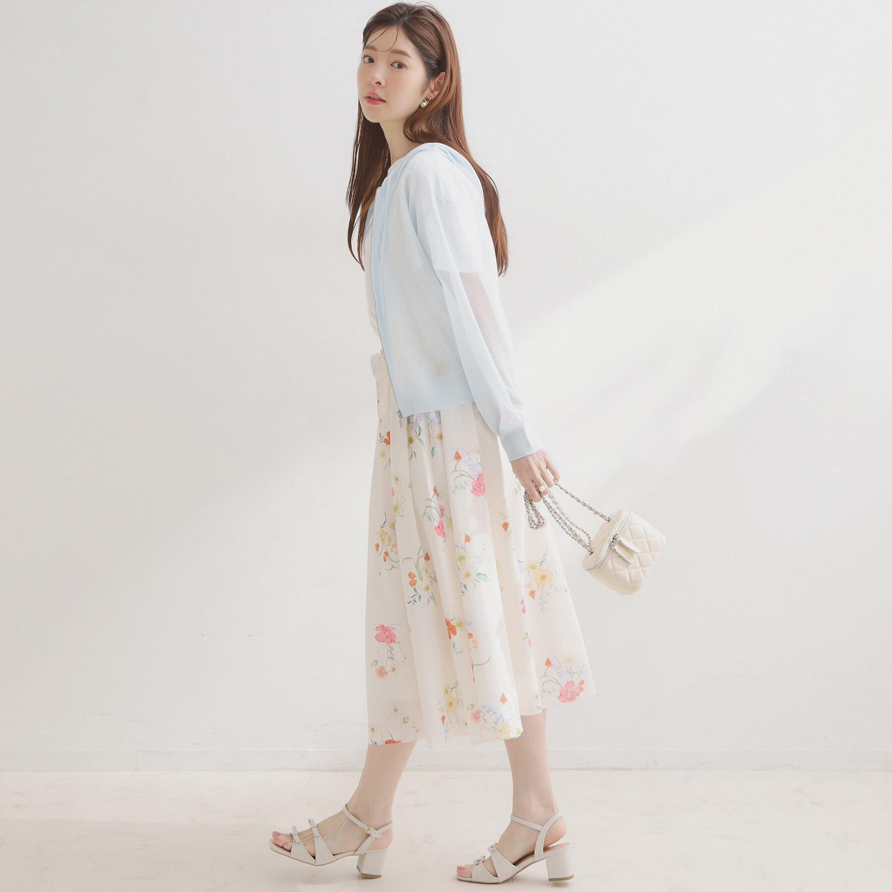 Couture broach「【洗える】パレットボイル 細リボン付きスカート」|スカート|