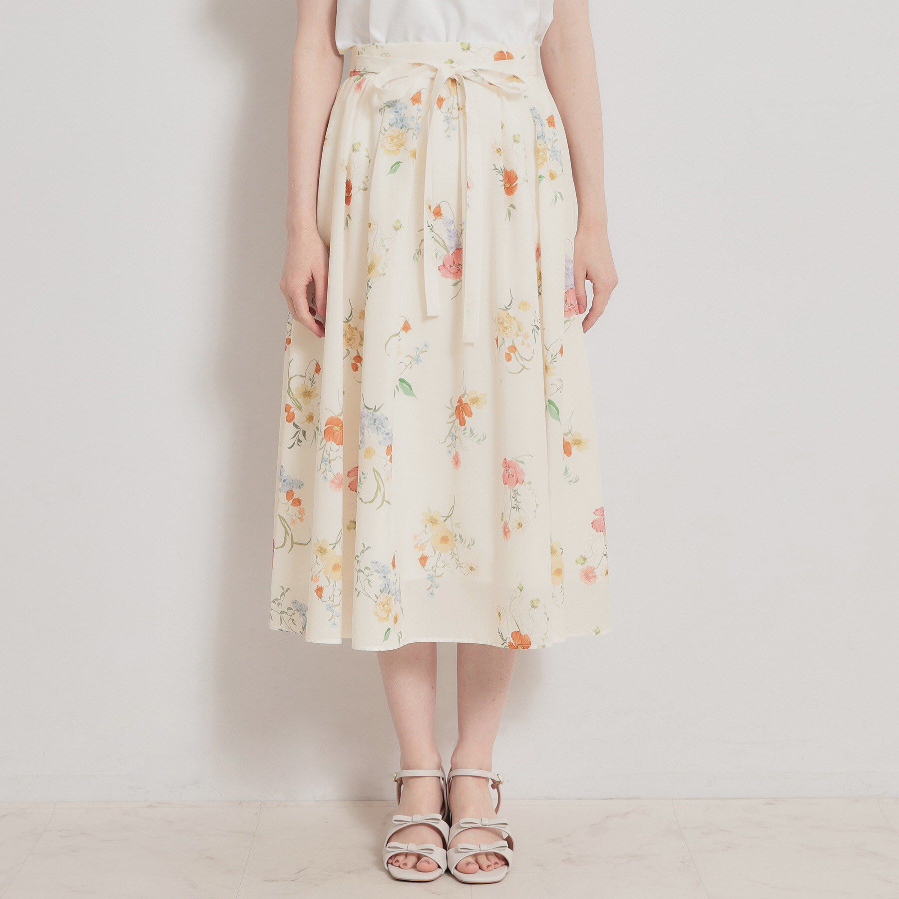 Couture broach「【洗える】パレットボイル 細リボン付きスカート」|スカート|