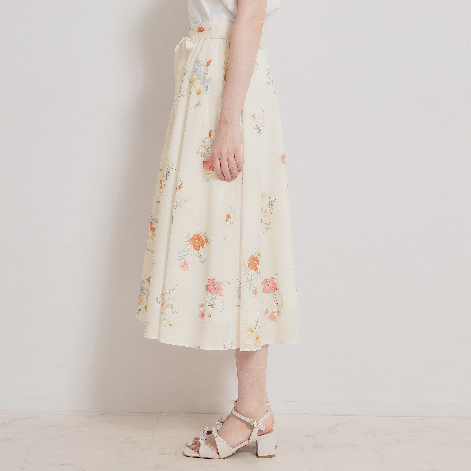 Couture broach「【洗える】パレットボイル 細リボン付きスカート」|スカート|