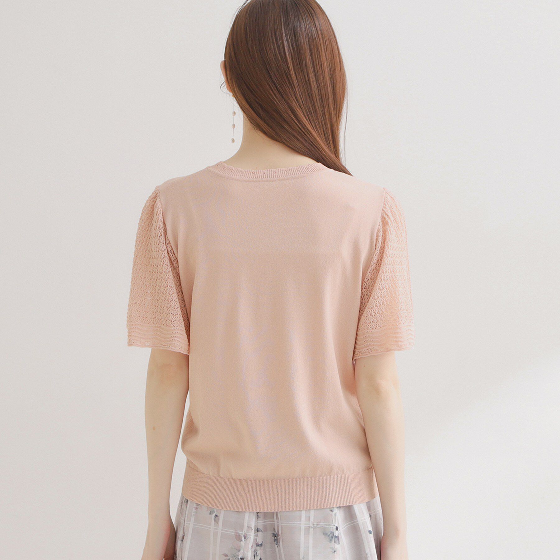 Couture broach「【アンサンブル可・UVカット・アンチピリング】透かしフレアー袖ニット」|ニット・セーター|