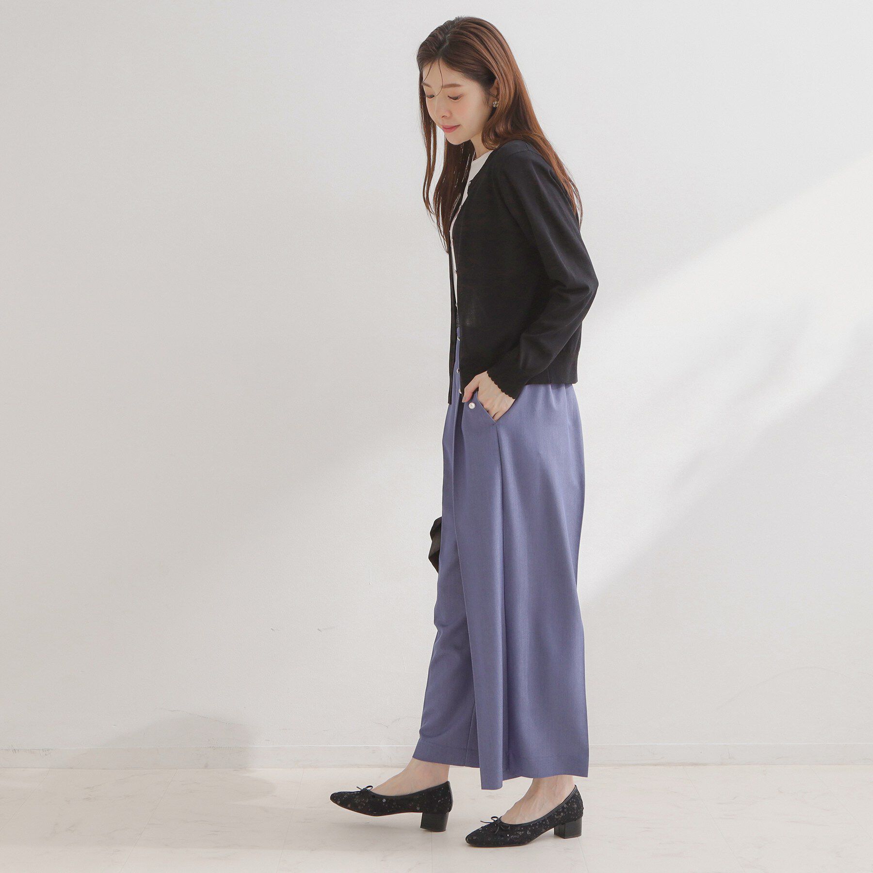 Couture broach「【アンサンブル可・UVカット・アンチピリング】ポイント透かしビジュー釦カーディガン」|カーディガン|