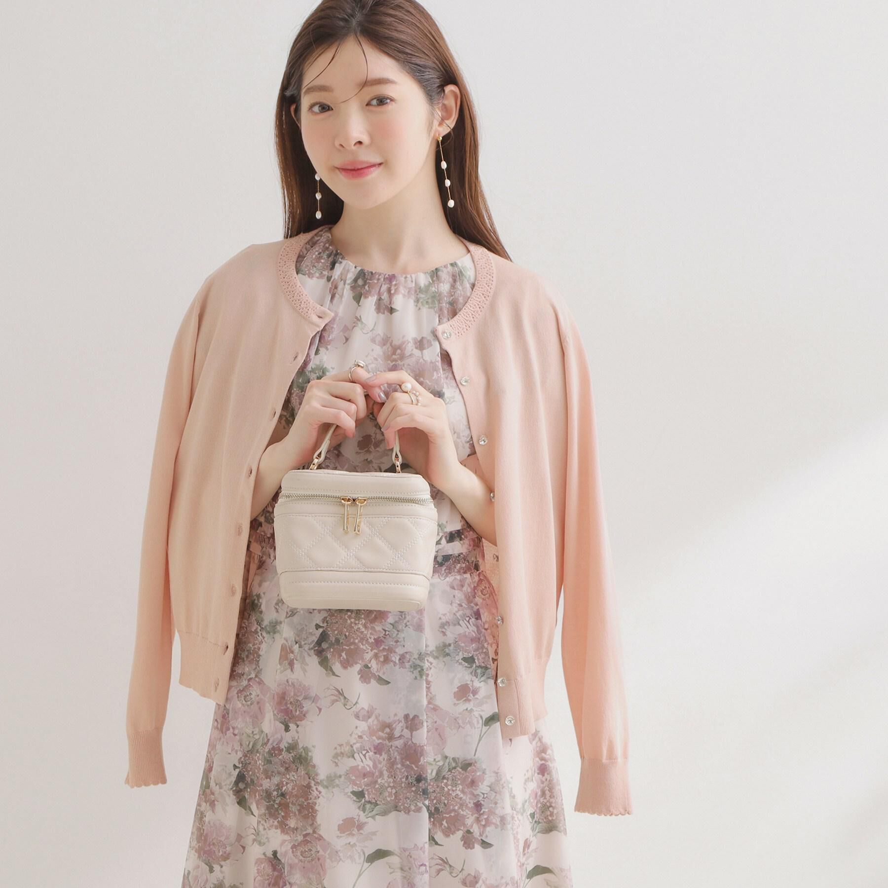 Couture broach「【アンサンブル可・UVカット・アンチピリング】ポイント透かしビジュー釦カーディガン」|カーディガン|