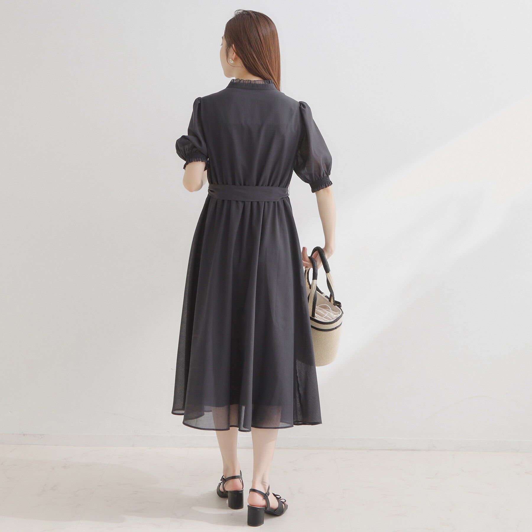 Couture broach「【洗える】シアーストライプ ワンピース」|ワンピース|