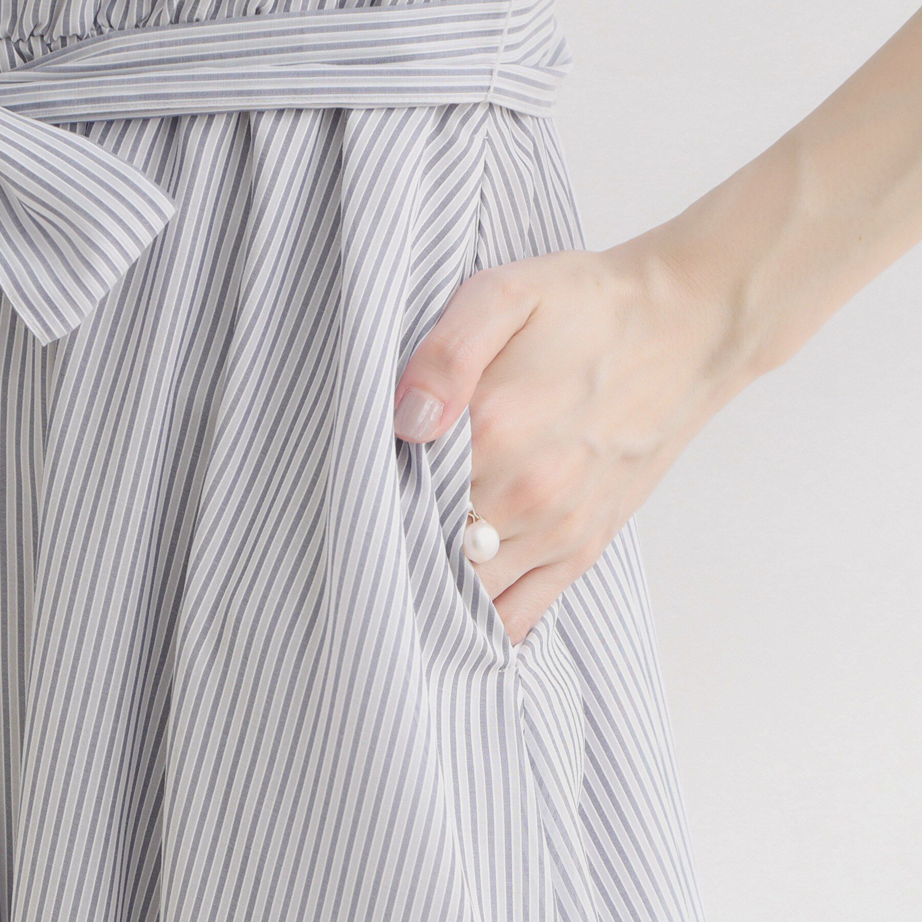 Couture broach「【洗える】シアーストライプ ワンピース」|ワンピース|