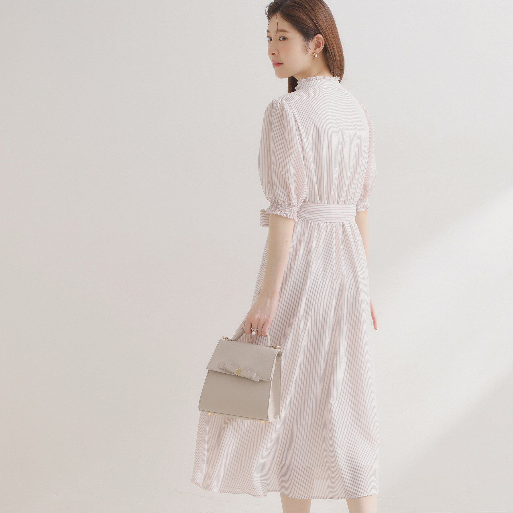 Couture broach「【洗える】シアーストライプ ワンピース」|ワンピース|